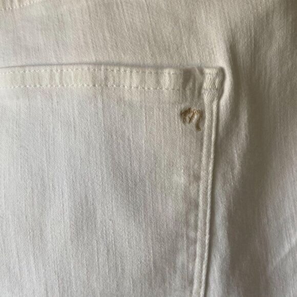 Madewell Cali Demi-Boot Cropped Jeans‎ in Pure White Raw-Hem Edition Capri pants - Picture 9 of 9